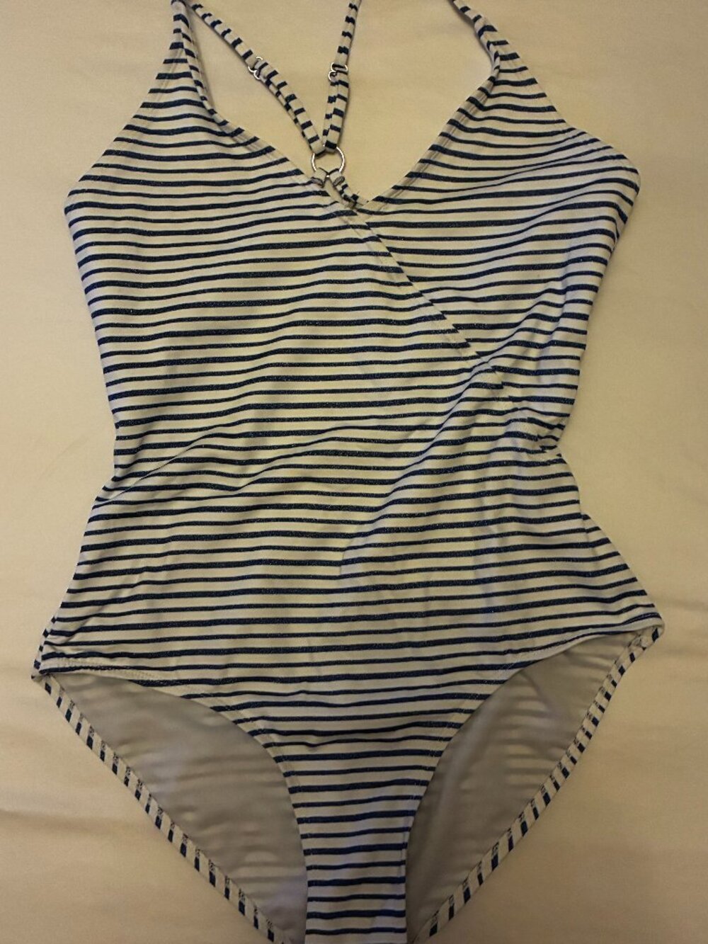 Vigoss blue and white stripe one piece - size Medium